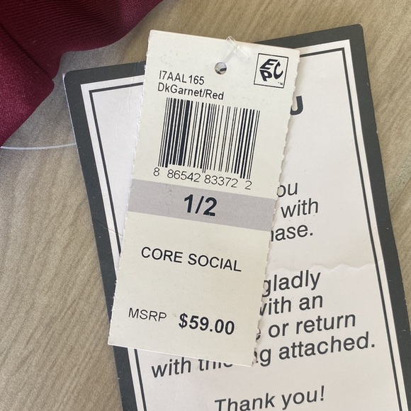 Macy’s size 1/2 fit and flare maroon dress with floral appliqué. - Picture 4 of 7